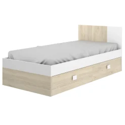 Garnero Arredamenti Letti Per Bambini E Ragazzi|Letti Per Bambini E Ragazzi-Letto singolo 90x190cm con cassettoni estraibili rovere bianco Cairo