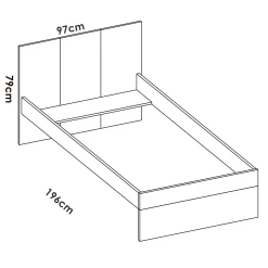 Garnero Arredamenti Letti Per Bambini E Ragazzi|Letti Per Bambini E Ragazzi-Letto singolo 90x190cm con cassettoni estraibili rovere bianco Cairo