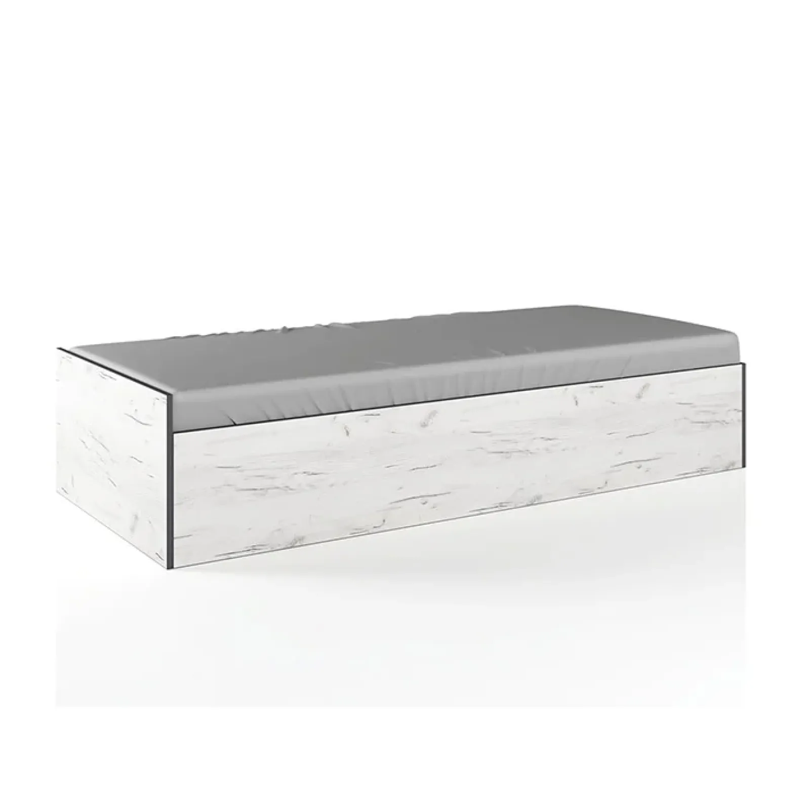 Garnero Arredamenti Letti Singoli|Letti Per Bambini E Ragazzi-Letto singolo 90x200cm contenitore bianco rustico verde Zadar Bianco Frassinato - Verde