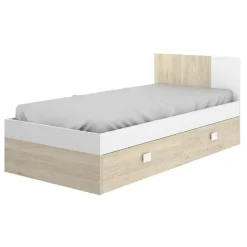 Garnero Arredamenti Letti Per Bambini E Ragazzi|Letti Per Bambini E Ragazzi-Letto singolo 90x190cm estraibile rovere bianco Cairo