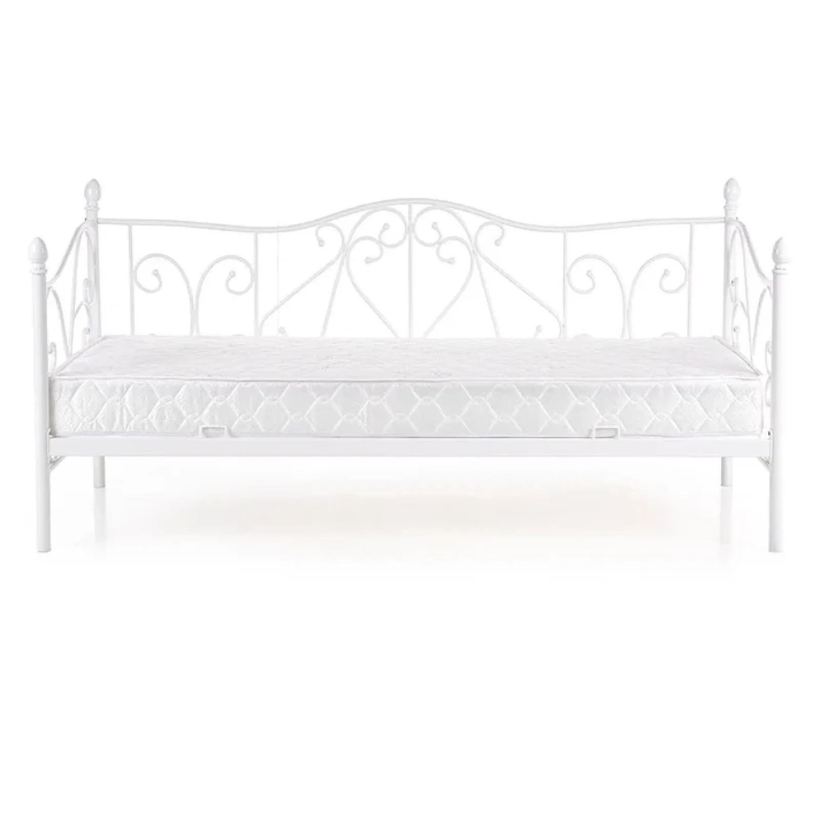 Garnero Arredamenti Letti Per Bambini E Ragazzi|Letti Per Bambini E Ragazzi-Letto singolo 90x200cm moderno con testiera bianco Azahara Bianco Opaco