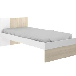 Garnero Arredamenti Letti Per Cameretta|Letti Singoli-Letto singolo 90x190cm moderno rovere bianco Cairo