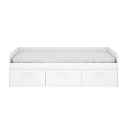Garnero Arredamenti Letti Singoli|Letti Per Bambini E Ragazzi-Letto singolo 90x190cm per bambini legno bianco 3 cassetti Alvaro