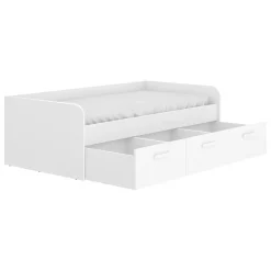 Garnero Arredamenti Letti Singoli|Letti Per Bambini E Ragazzi-Letto singolo 90x190cm per bambini legno bianco 3 cassetti Alvaro
