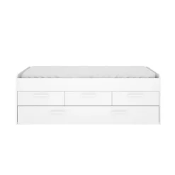 Garnero Arredamenti Letti Per Bambini E Ragazzi|Letti Per Bambini E Ragazzi-Letto singolo 90x190cm per bambini legno bianco letto estraibile 3 cassetti Domingo