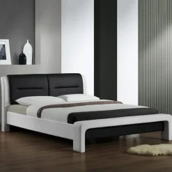 Garnero Arredamenti Letti Piazza E Mezza|Letti Per Bambini E Ragazzi-Letto una piazza e mezza 120x200cm in ecopelle bianco nero Gallipoli Gihome®