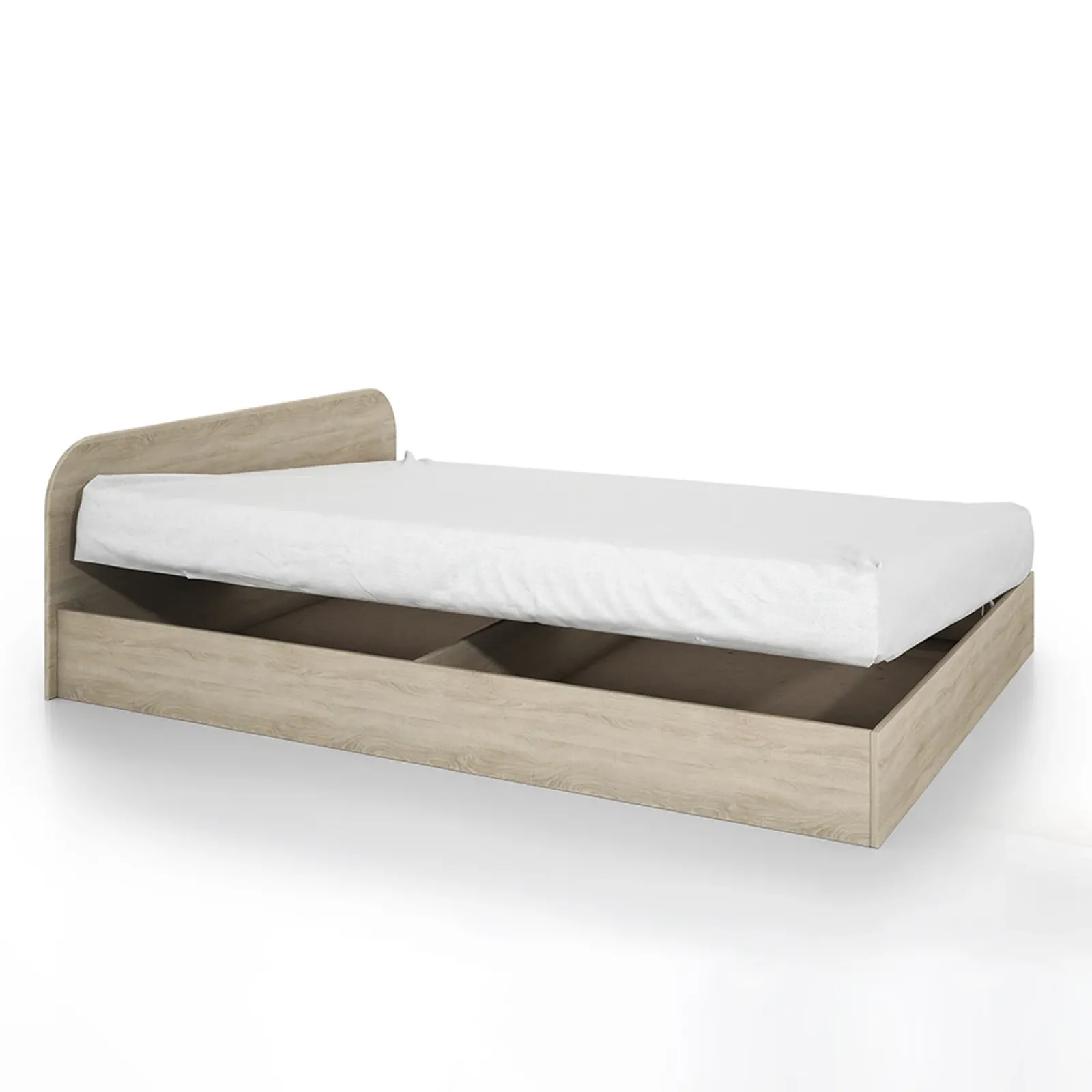 Garnero Arredamenti Letti Alla Francese-Letto 140x190cm alla francese contenitore moderno sonoma Carrisi Rovere