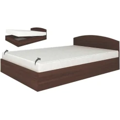 Garnero Arredamenti Letti Alla Francese-Letto 140x190cm alla francese contenitore moderno Tropea Wengè