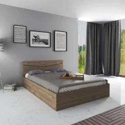 Garnero Arredamenti Letti Alla Francese-Letto 140x200cm alla francese contenitore Camilla Gihome® Noce