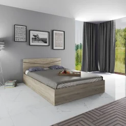 Garnero Arredamenti Letti Alla Francese-Letto 140x200cm alla francese contenitore sonoma Camilla Gihome® Rovere
