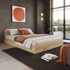 Garnero Arredamenti Letti Alla Francese-Letto 140x190cm alla francese contenitore moderno Carrisi Rovere Rustico