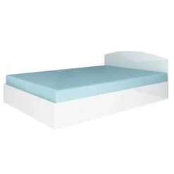 Garnero Arredamenti Letti Alla Francese-Letto 140x190cm alla francese moderno Tropea Bianco Lucido