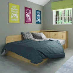 Garnero Arredamenti Letti Per Cameretta|Letti Per Bambini E Ragazzi-Letto 120x190cm contenitore una piazza e mezza con comò Joel Rovere Rustico