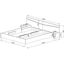 Garnero Arredamenti Letti Matrimoniali|Letti Matrimoniali-Letto 160x200cm matrimoniale con comodini Camilla Gihome® Bianco Opaco