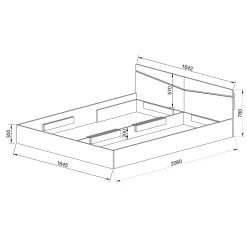 Garnero Arredamenti Letti Matrimoniali|Letti Matrimoniali-Letto 160x200cm matrimoniale contenitore sonoma Camilla Gihome® Rovere