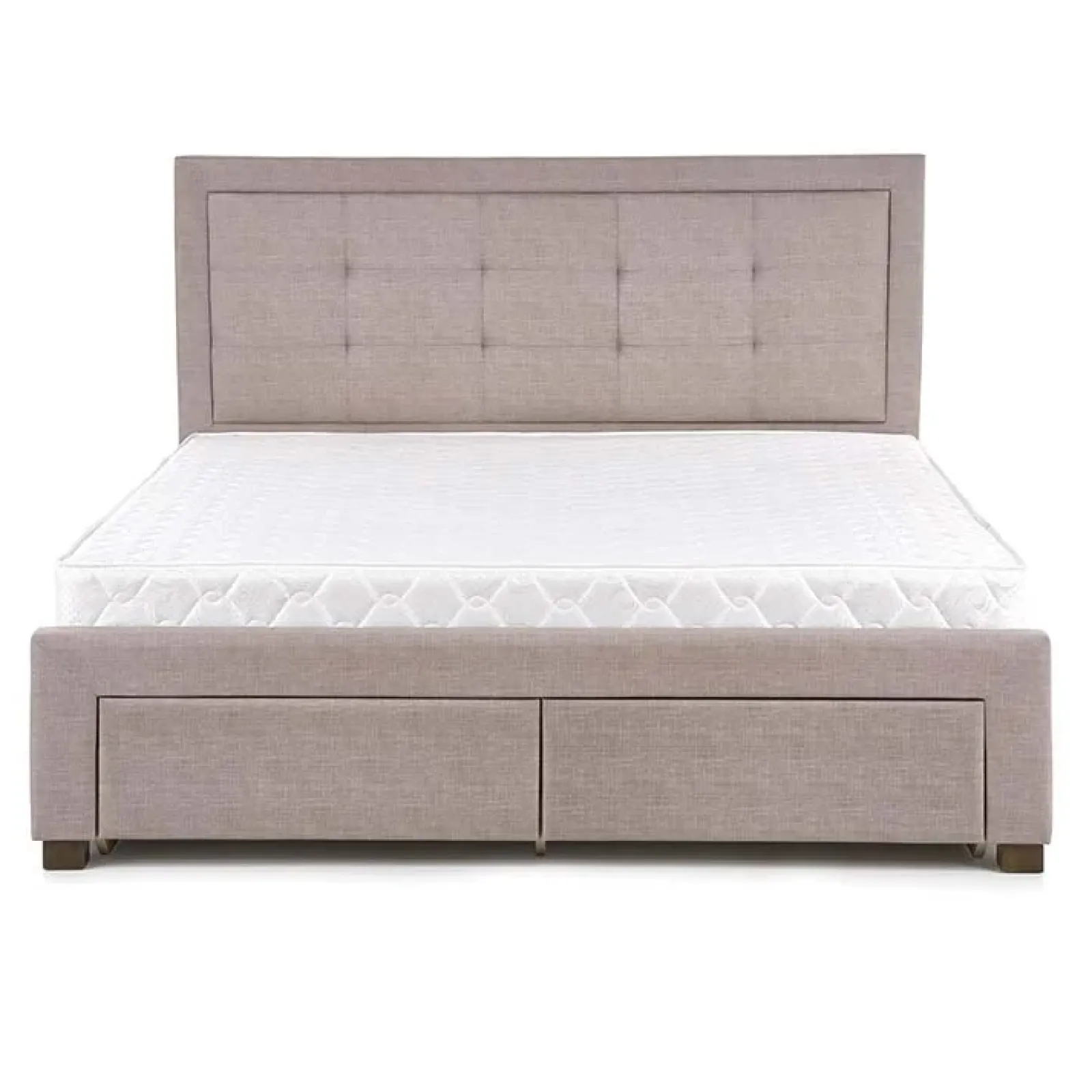 Garnero Arredamenti Letti Matrimoniali|Letti Matrimoniali-Letto 160x200cm matrimoniale con cassettoni beige Quarto Gihome®