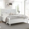 Garnero Arredamenti Letti Matrimoniali|Letti Matrimoniali-Letto 160x195cm matrimoniale imbottito bianco laccato opaco Olimpo