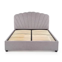 Garnero Arredamenti Letti Matrimoniali|Letti Matrimoniali-Letto 160x200cm matrimoniale imbottito con cassetto grigio chiaro Mezzola