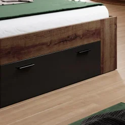 Garnero Arredamenti Letti Oversize-Letto 180x200cm matrimoniale oversize contenitore rovere nero opaco Lisbona Gihome®