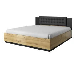 Garnero Arredamenti Letti Oversize-Letto 180x200cm matrimoniale oversize nero Vulcano Rovere