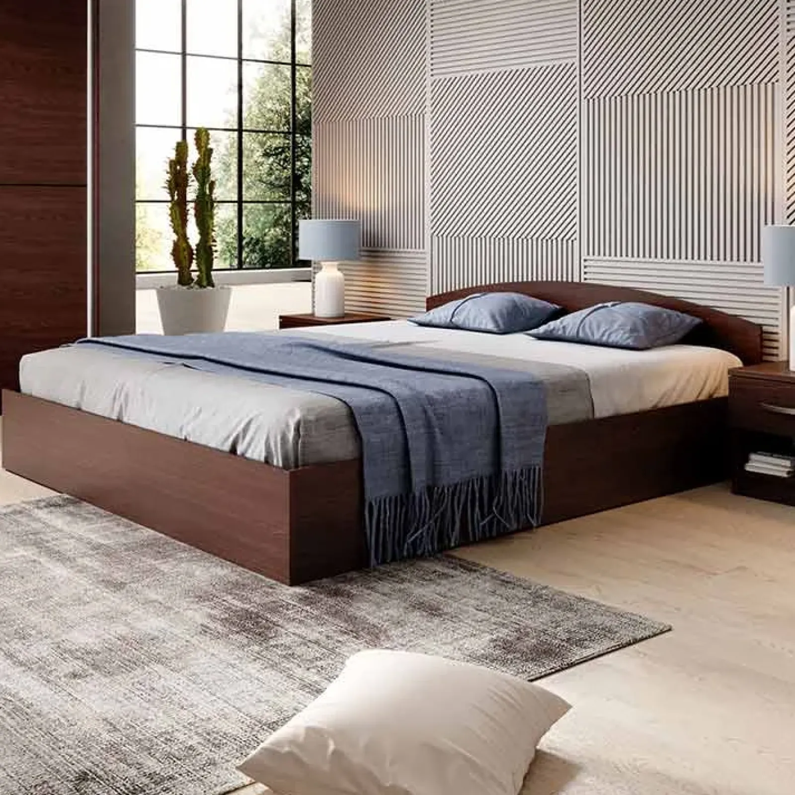 Garnero Arredamenti Letti Matrimoniali|Letti Matrimoniali-Letto 160x200cm matrimoniale standard Roma-Sorrento Wengè