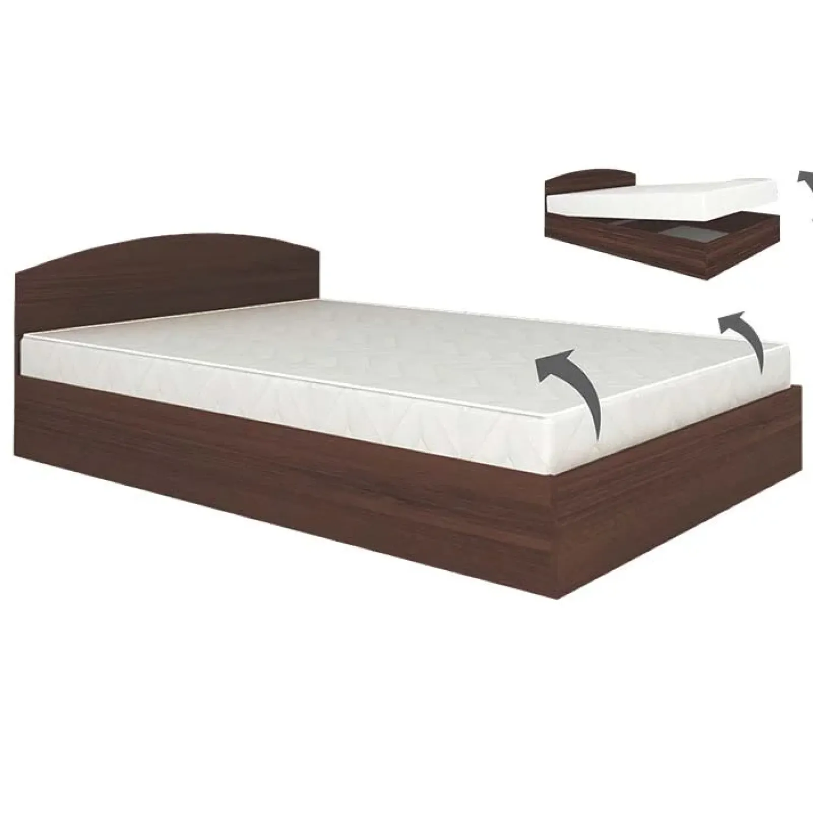 Garnero Arredamenti Letti Matrimoniali|Letti Matrimoniali-Letto 160x200cm matrimoniale standard Roma-Sorrento Wengè