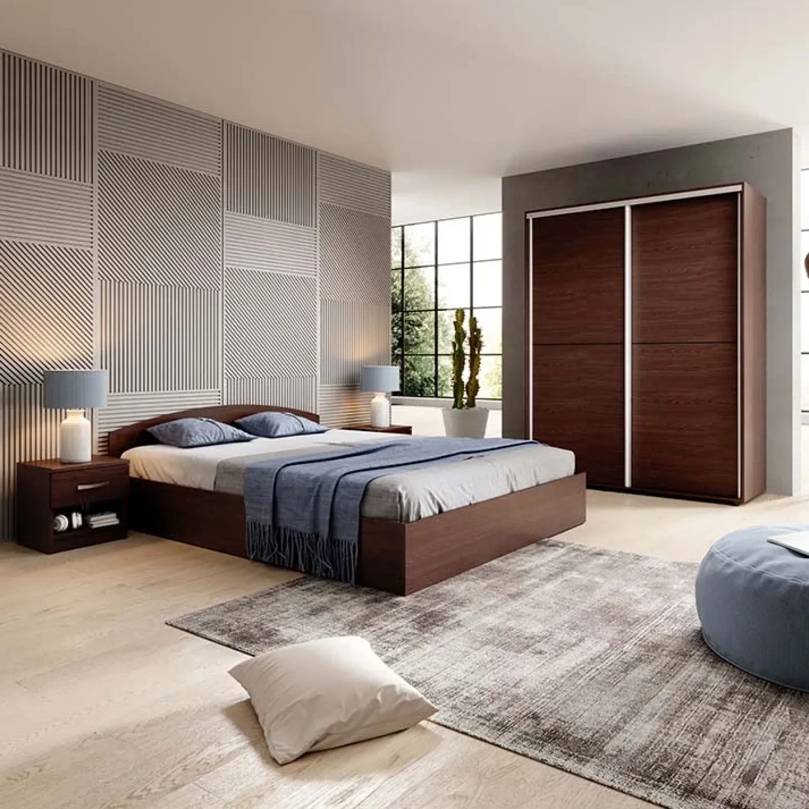 Garnero Arredamenti Letti Matrimoniali|Letti Matrimoniali-Letto 160x200cm matrimoniale standard Roma-Sorrento Wengè