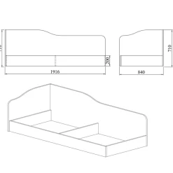 Garnero Arredamenti Letti Per Cameretta|Letti Per Bambini E Ragazzi-Letto 82x190cm singolo contenitore Alex Gihome® Bianco Opaco