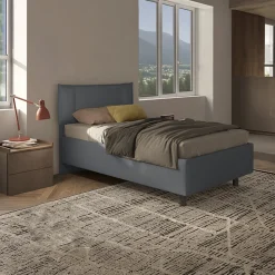 Garnero Arredamenti Letti Piazza E Mezza|Letti Per Bambini E Ragazzi-Letto 120x195cm una piazza e mezza con contenitore imbottito antracite Auden