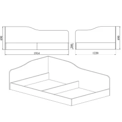 Garnero Arredamenti Letti Per Bambini E Ragazzi|Letti Per Bambini E Ragazzi-Letto 120x190cm una piazza e mezza contenitore Alex Gihome® Noce