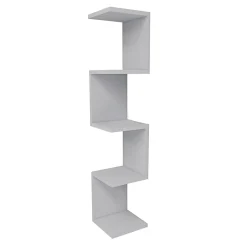 Garnero Arredamenti Mensole E Pensili|Librerie-Libreria angolare da parete 22x111h cm con ripiani bianco Reale Bianco Opaco
