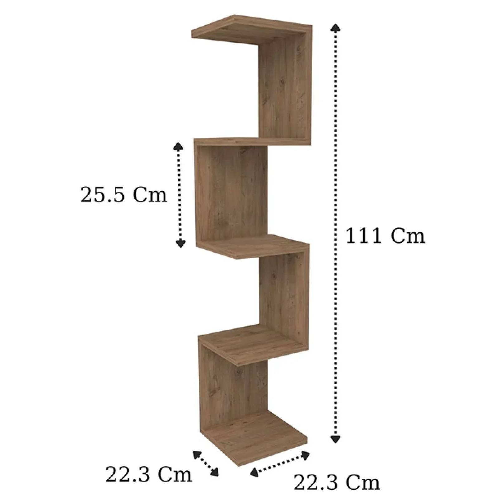 Garnero Arredamenti Mensole E Pensili|Mensole E Pensili-Libreria angolare da parete 22x111h cm con ripiani Reale Rovere