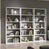 Garnero Arredamenti Librerie Ufficio|Librerie-Libreria componibile 267x218h cm moderna bianco frassinato Kubic 03