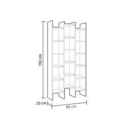 Garnero Arredamenti Librerie Ufficio|Librerie-Libreria da parete scaffale 192x192h cm moderna bianco opaco Jasmine2