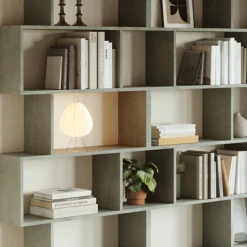 Garnero Arredamenti Librerie Ufficio|Librerie-Libreria da parete 240x192h cm moderna design Amira 3 Cemento