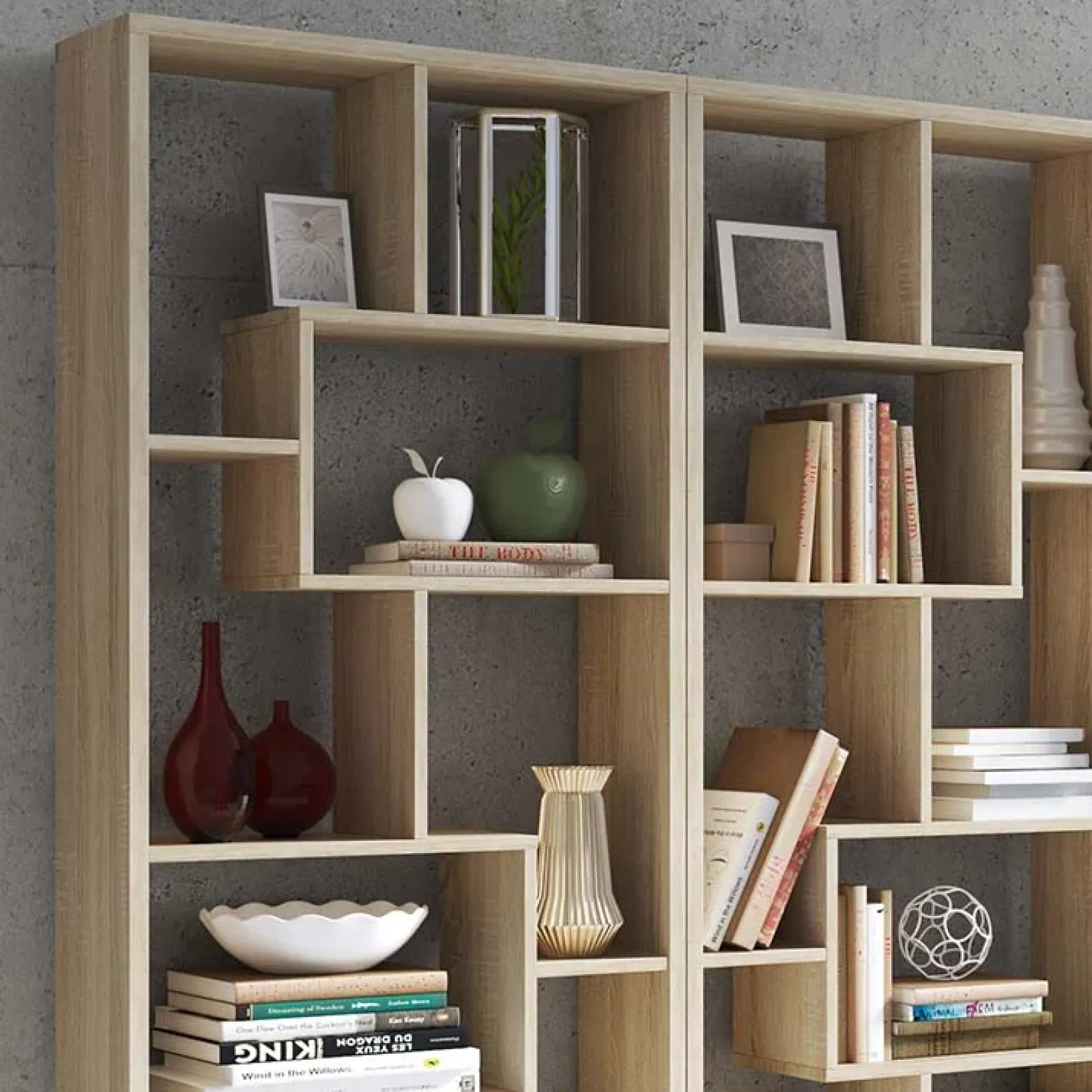 Garnero Arredamenti Librerie|Librerie-Libreria da parete 274x161h cm moderna soggiorno Eliza Rovere