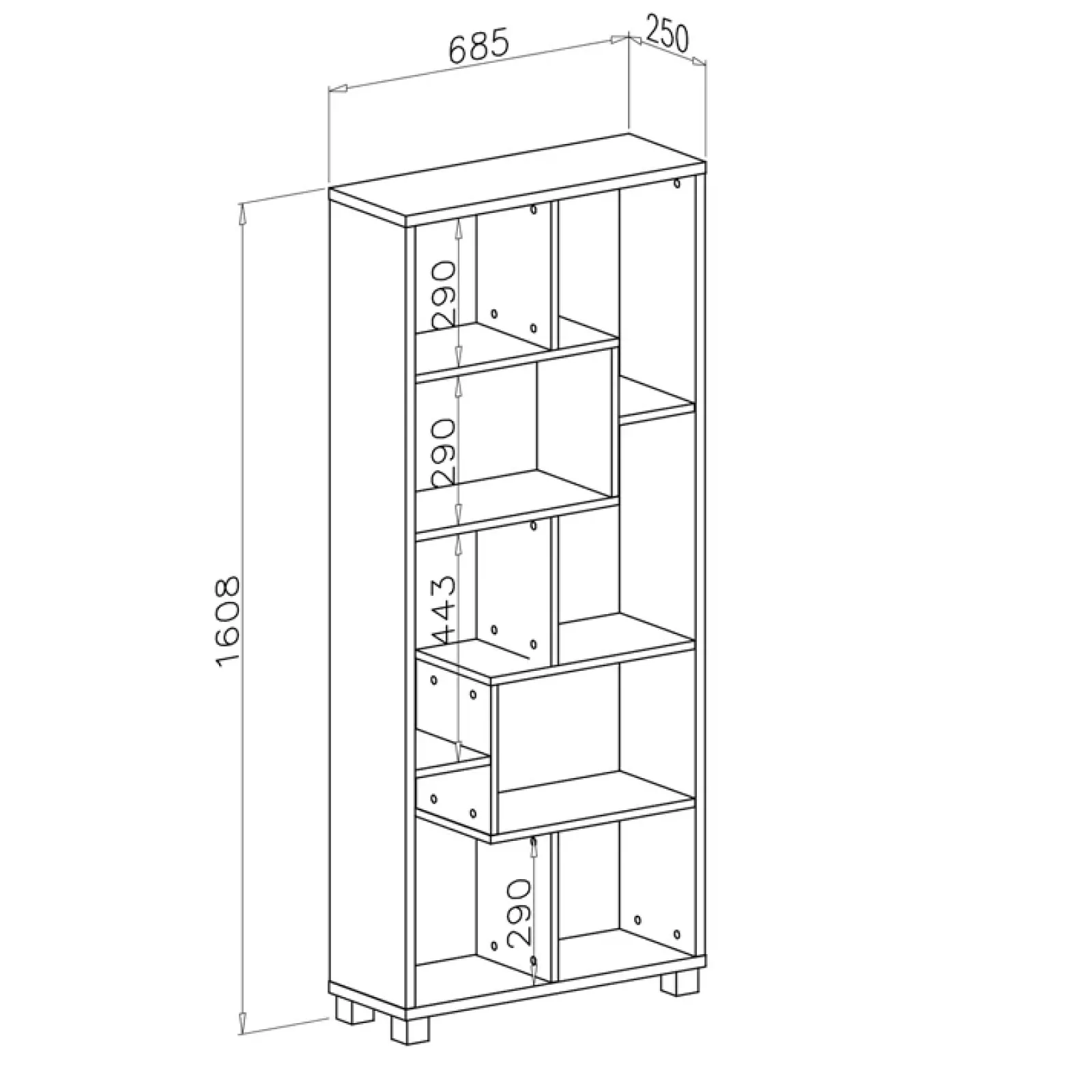 Garnero Arredamenti Librerie|Librerie-Libreria da parete 274x161h cm moderna soggiorno Eliza Rovere