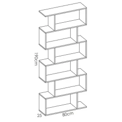 Garnero Arredamenti Librerie Ufficio|Librerie-Libreria da parete 320x192h cm moderna soggiorno Amira Bianco Opaco