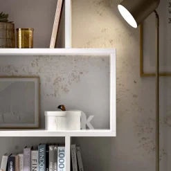 Garnero Arredamenti Librerie Ufficio|Librerie-Libreria da parete 320x192h cm moderna soggiorno Amira Bianco Opaco
