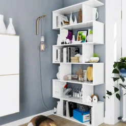Garnero Arredamenti Librerie Ufficio|Librerie-Libreria da parete 320x192h cm moderna soggiorno Amira Bianco Opaco