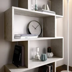 Garnero Arredamenti Librerie Ufficio|Librerie-Libreria da parete 80x192h cm soggiorno design Zaira Cemento