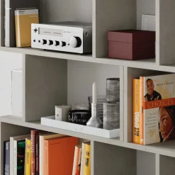 Garnero Arredamenti Librerie Ufficio|Librerie-Libreria da parete 160x192h cm moderna design Amira 2 Cemento