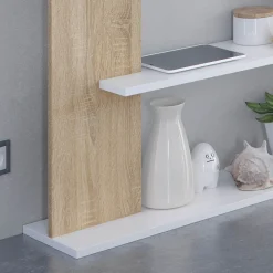 Garnero Arredamenti Librerie Ufficio|Librerie-Libreria da parete 360x180h cm moderna soggiorno rovere bianco Aline Bianco Opaco - Rovere