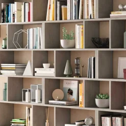 Garnero Arredamenti Librerie Ufficio|Librerie-Libreria da parete 320x192h cm moderna Amira Cemento