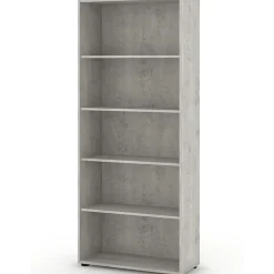 Garnero Arredamenti Librerie Ufficio|Librerie-Libreria ufficio 79x188h cm moderna Woody Cemento