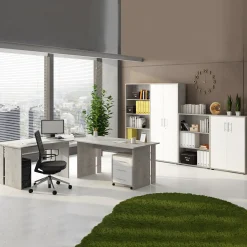 Garnero Arredamenti Librerie Ufficio|Librerie-Libreria ufficio 79x188h cm moderna Woody Cemento