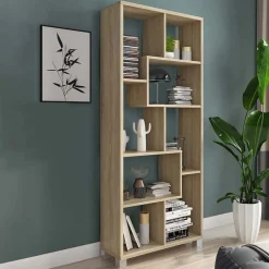 Garnero Arredamenti Librerie Ufficio|Librerie-Libreria verticale 69x161h cm reversibile moderna Eliza Rovere