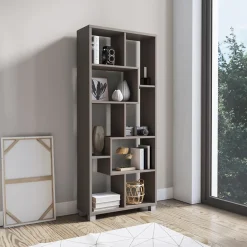 Garnero Arredamenti Librerie Ufficio|Librerie-Libreria verticale 69x161h cm reversibile moderna Eliza Grigio