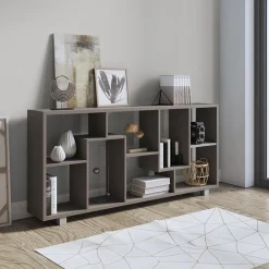 Garnero Arredamenti Librerie Ufficio|Librerie-Libreria verticale 69x161h cm reversibile moderna Eliza Grigio