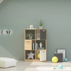 Garnero Arredamenti Armadio Cameretta-Libreria 80x120h cm 3 ante cameretta rovere antracite bianco Chiaretto